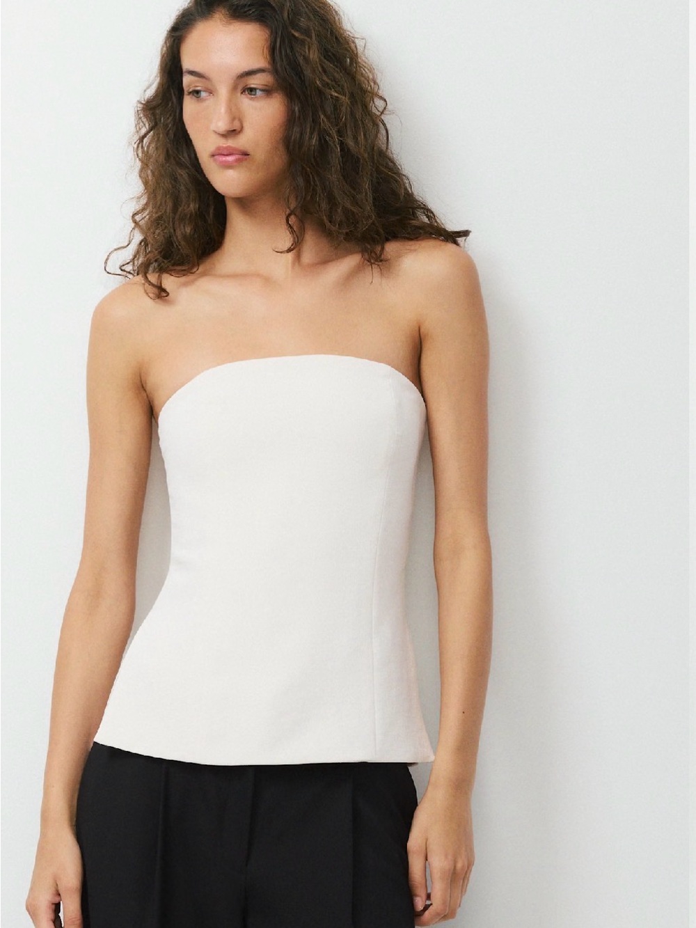 Aritzia Posh Strapless Cream Tube Top